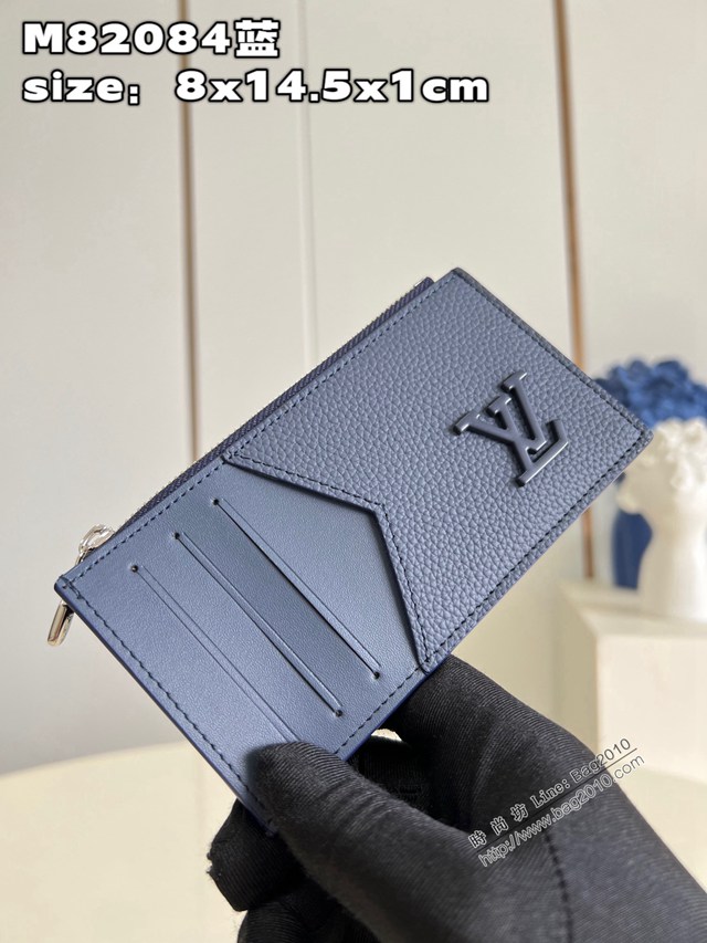 LV專櫃2023新款coin零錢名片夾 M82084藍 路易威登粒面牛皮男士卡包 dn1270